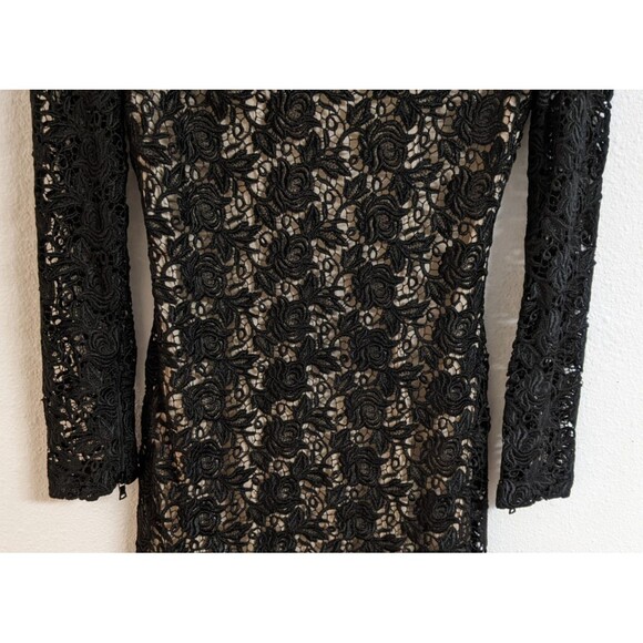 Women's Alice + Olivia Black Dandi Open-Back Lace Dress Size 6 - Picture 13 of 16
